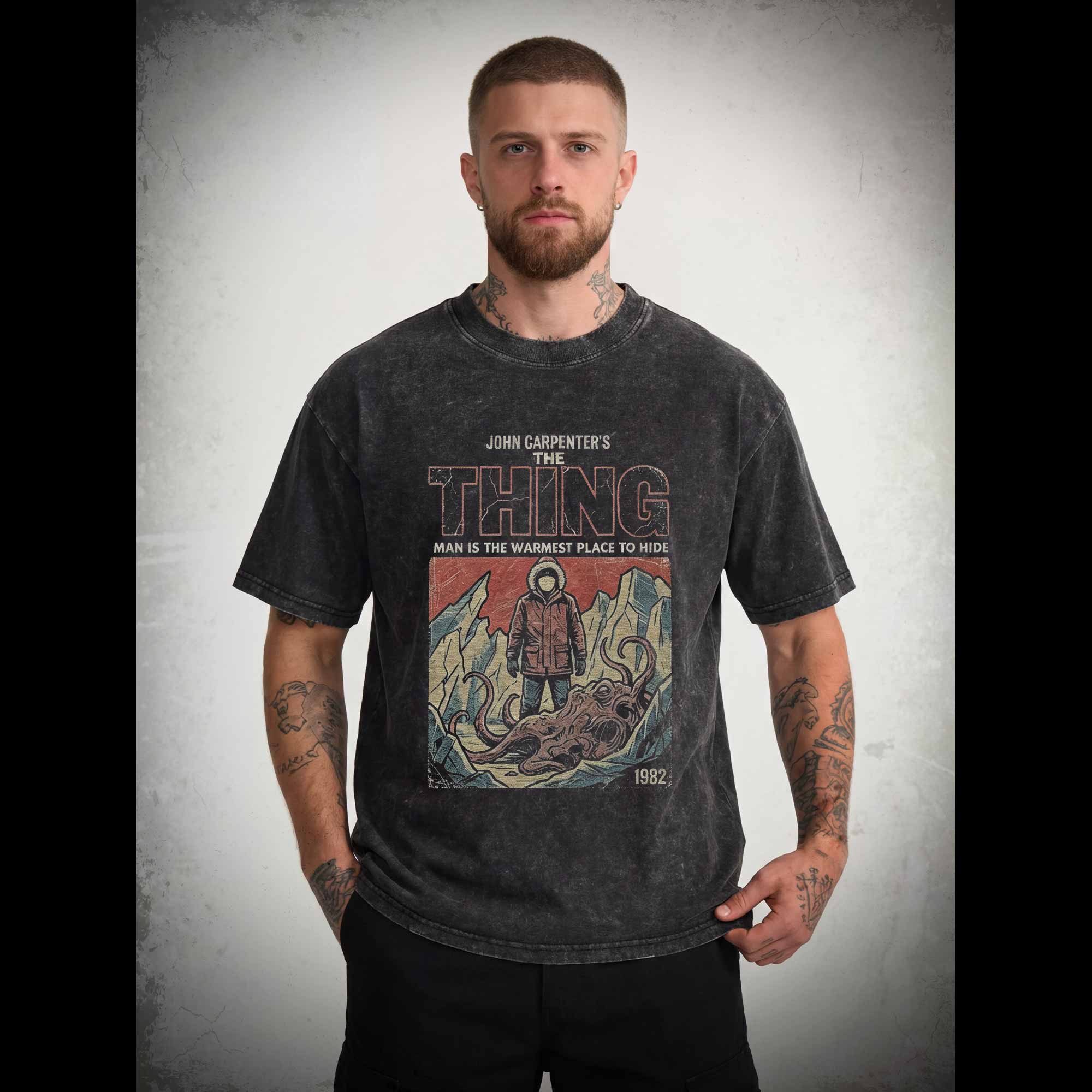 Man is the Warmest Place to Hide Washed T-shirt