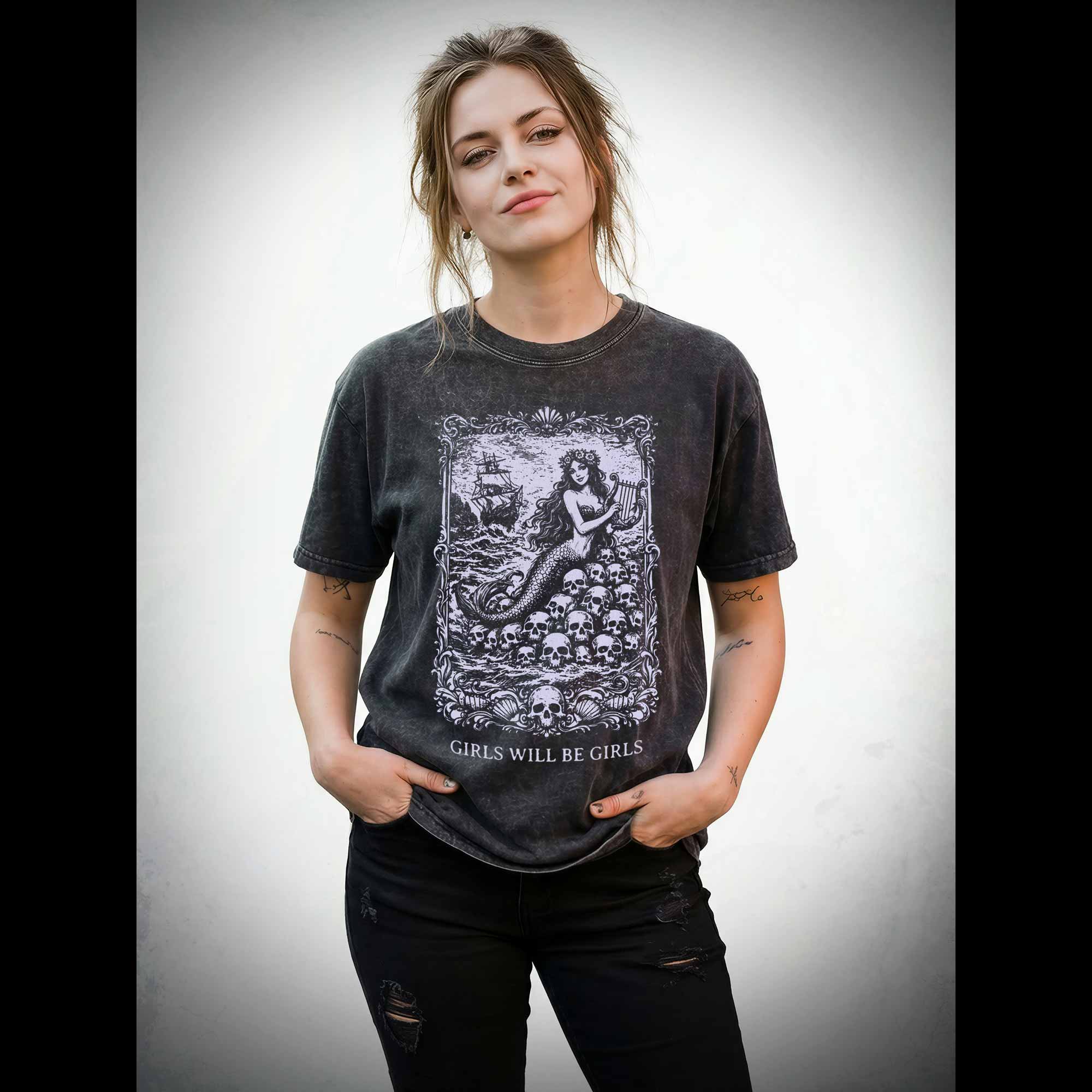 Girls will be Girls Washed T-shirt