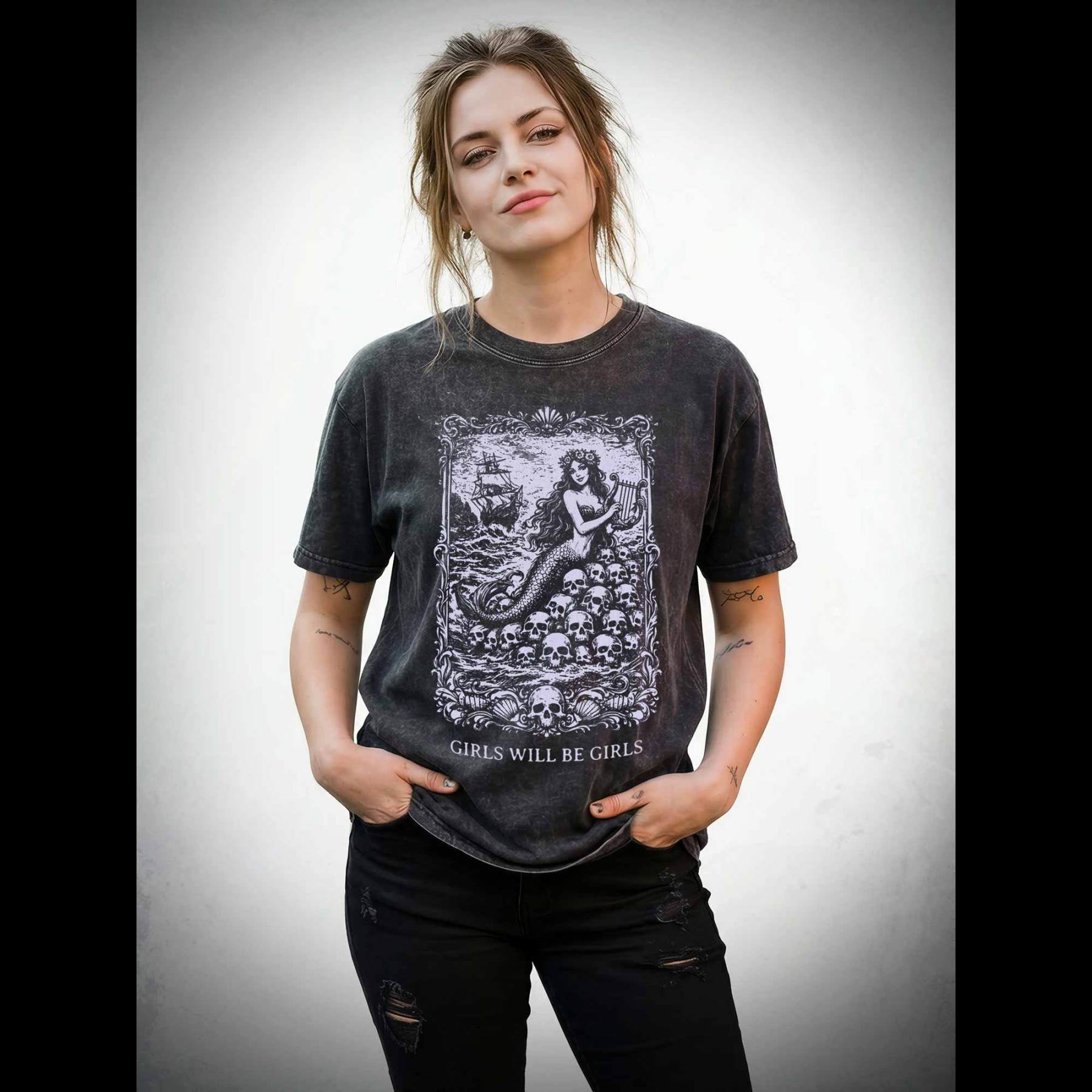 Girls will be Girls Washed T-shirt