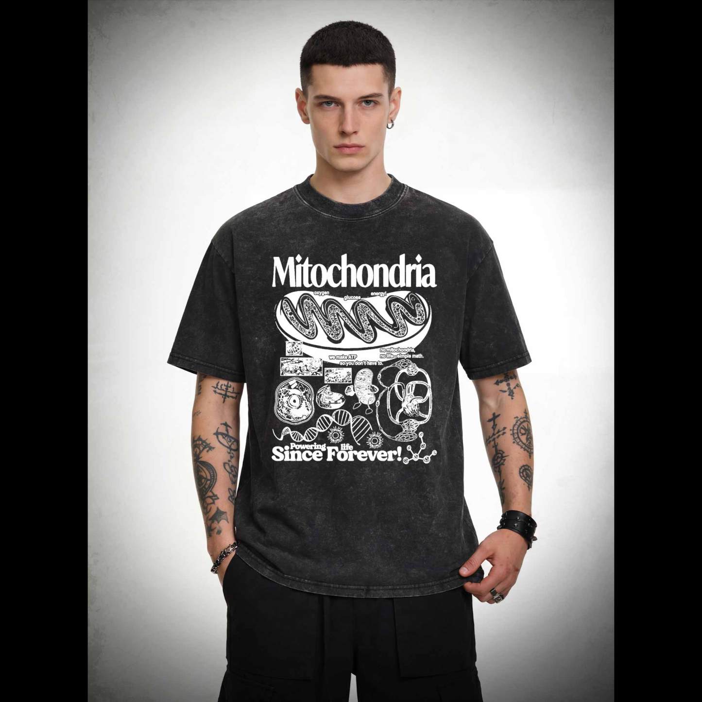 Mitochondria Washed T-shirt