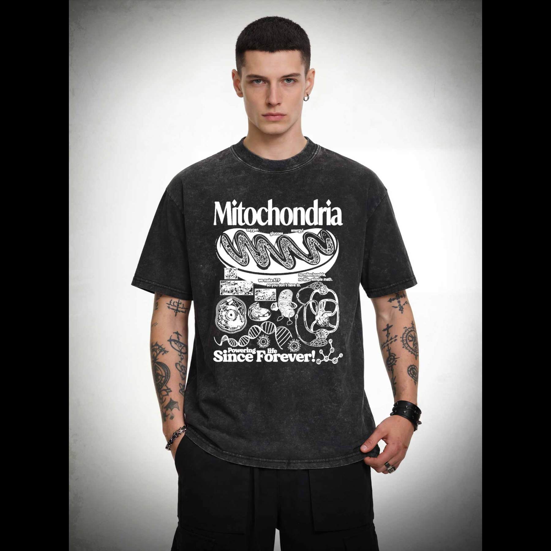 Mitochondria Washed T-shirt