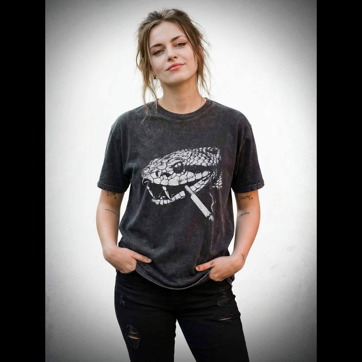 Snake Smoke Washed T-shirt