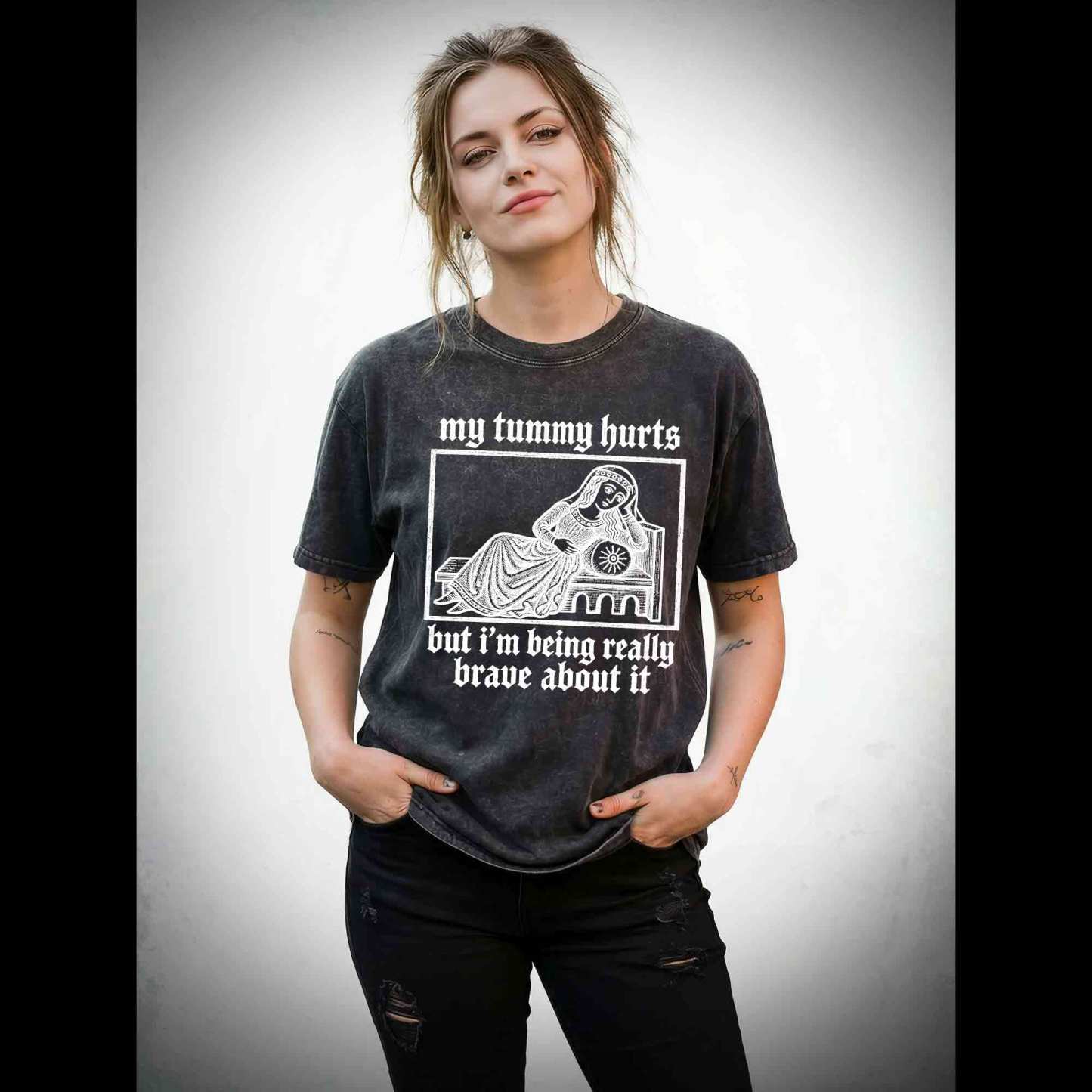 My Tummy Hurts Washed T-shirt