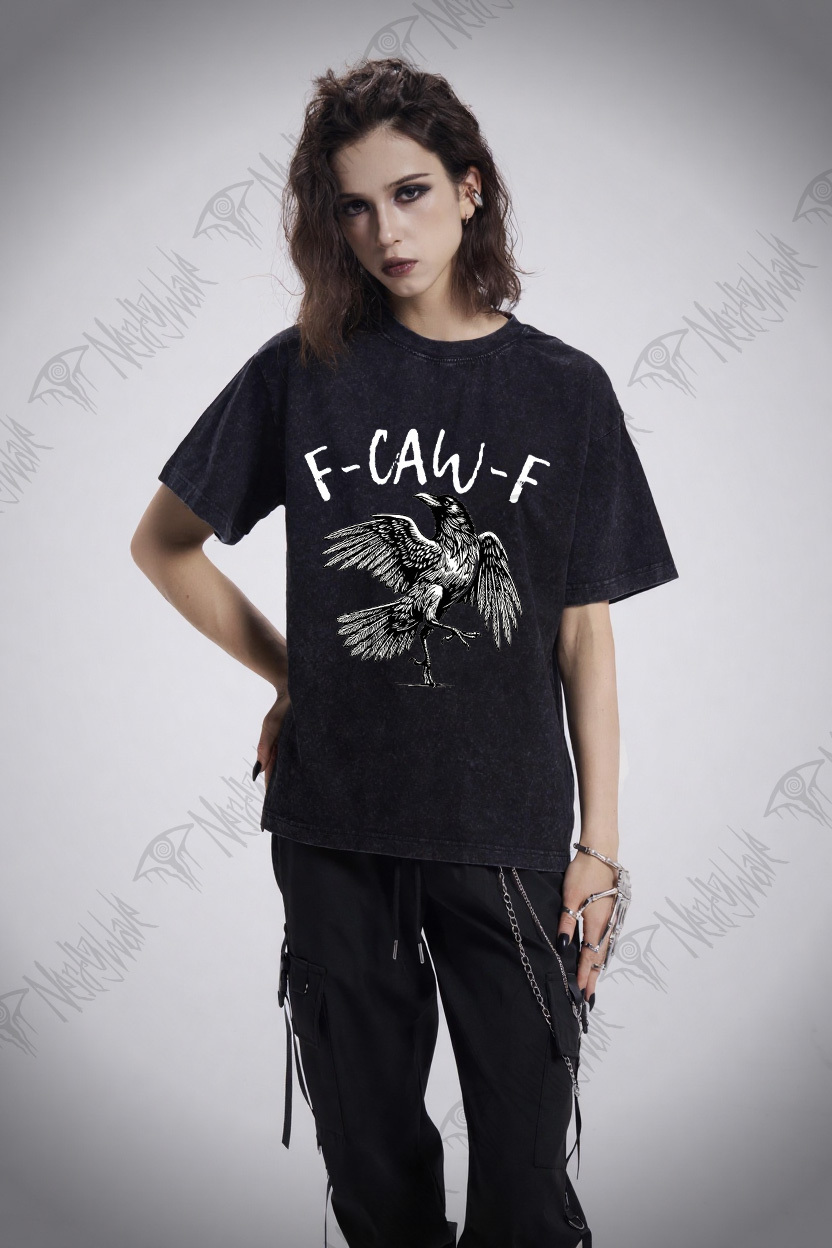 F-caw-f Funny Washed T-shirt