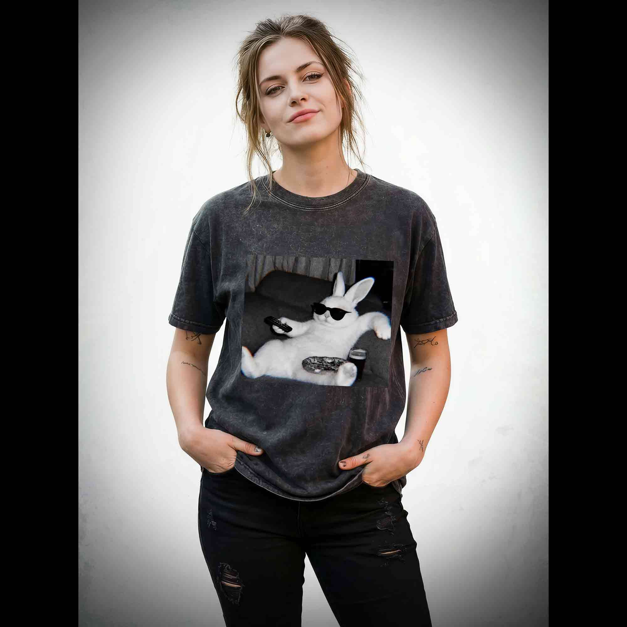 Chill Easter Bunny Washed T-shirt