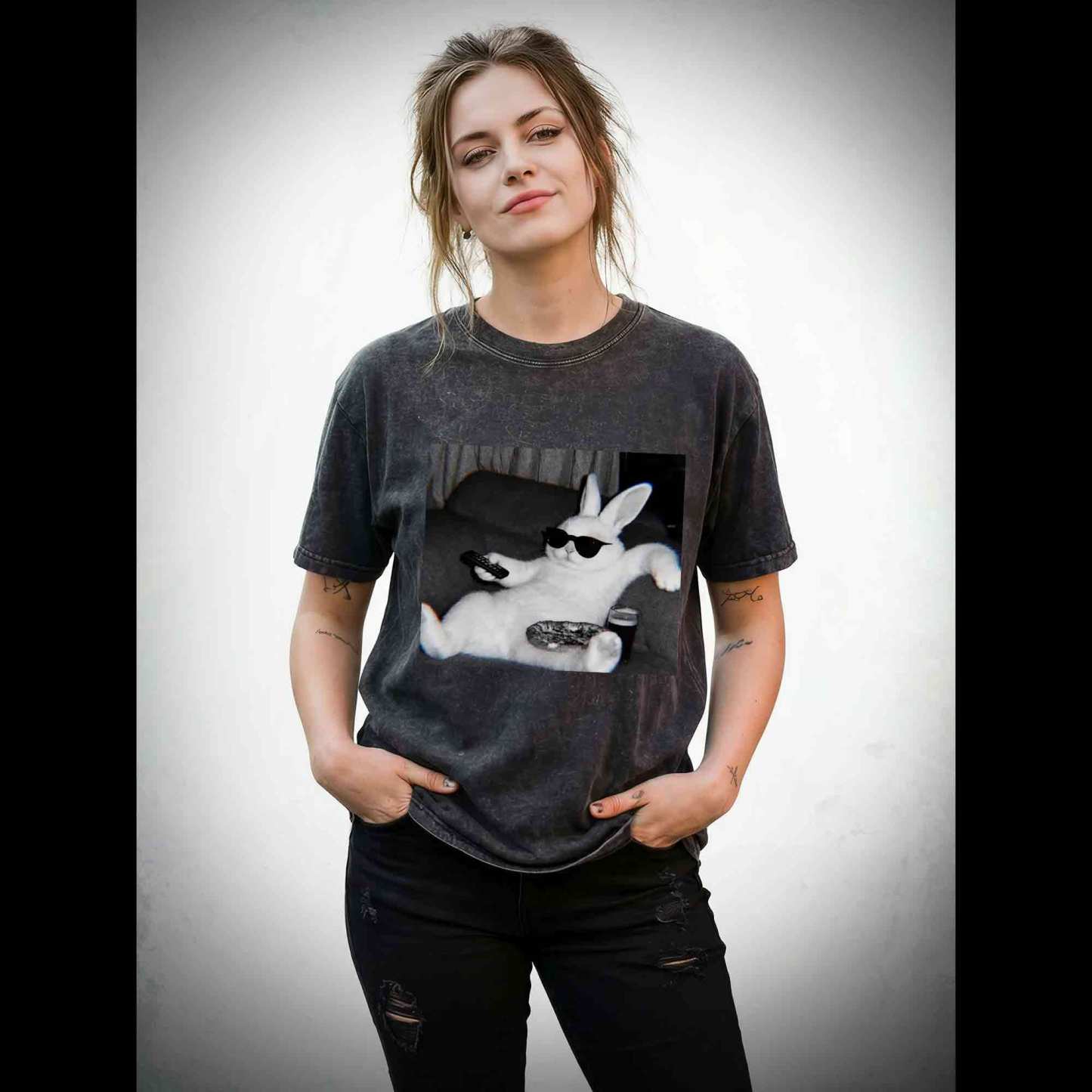 Chill Easter Bunny Washed T-shirt