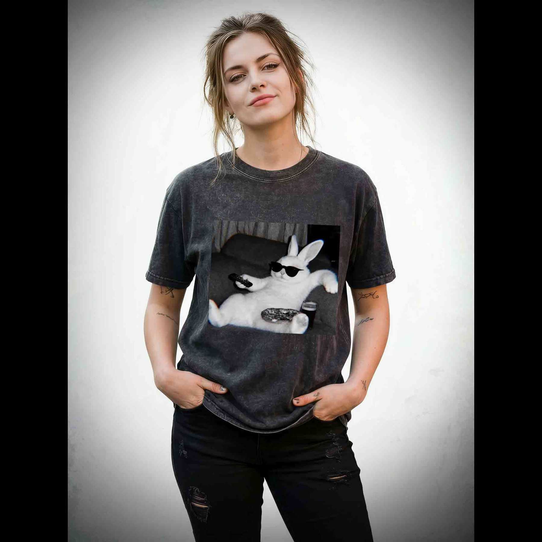 Chill Easter Bunny Washed T-shirt