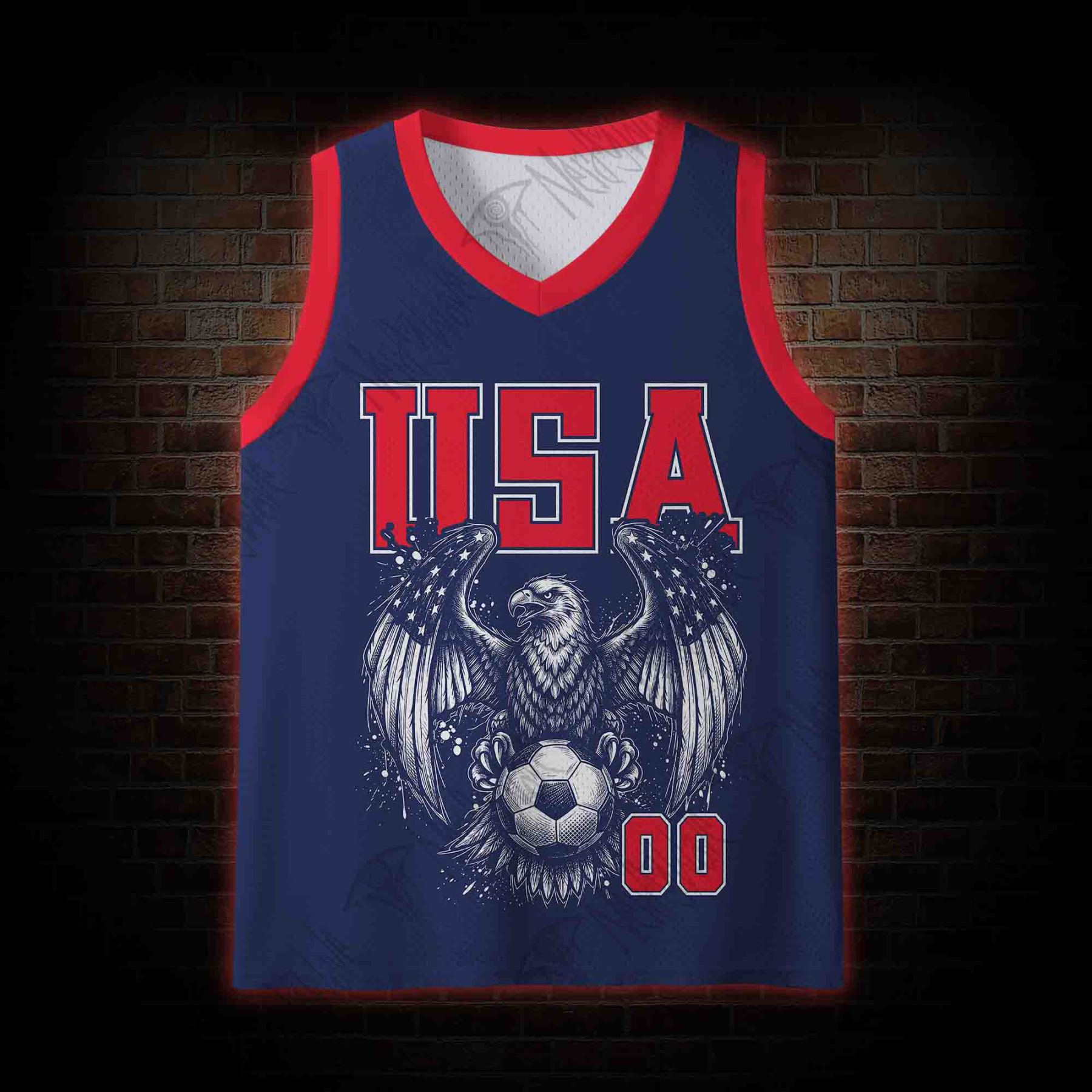 Personalized Bald Eagle Football Mesh Jersey Tank Top