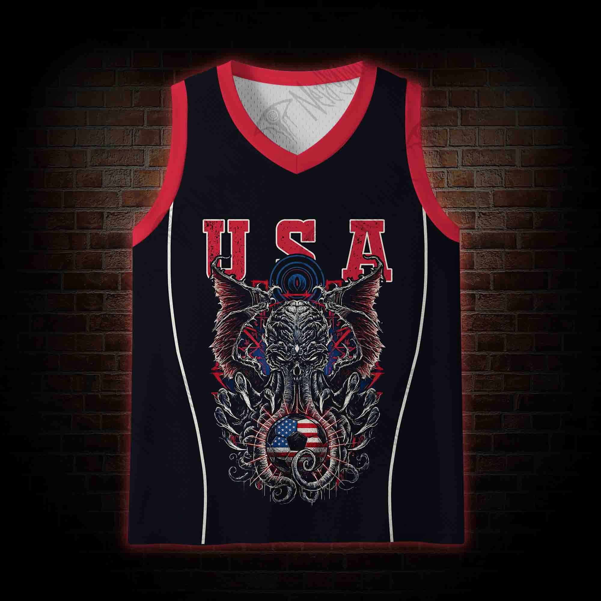 Personalized Bald Eagle Football Mesh Jersey Tank Top