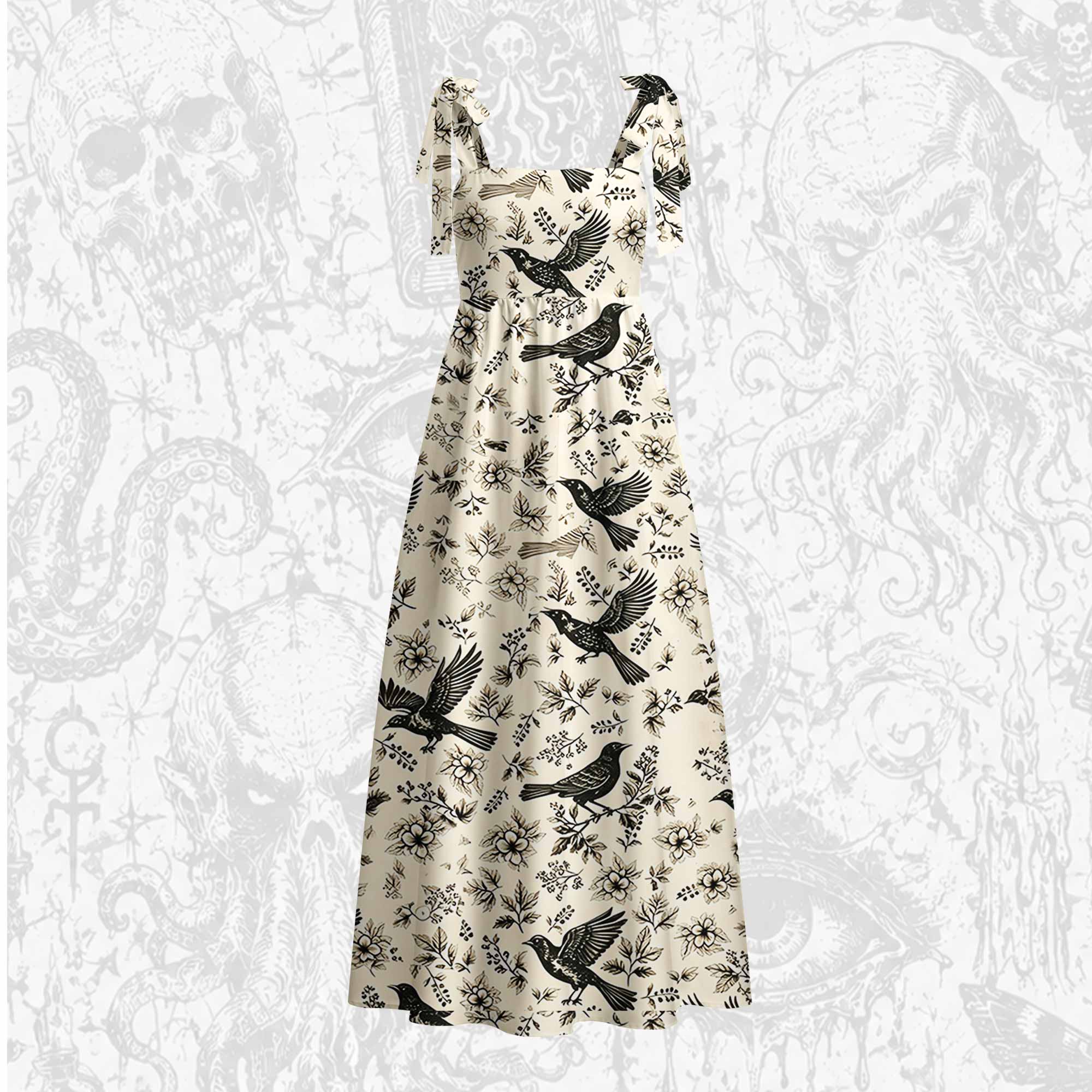 Raven's Meadow Tie Shoulder Maxi Dress