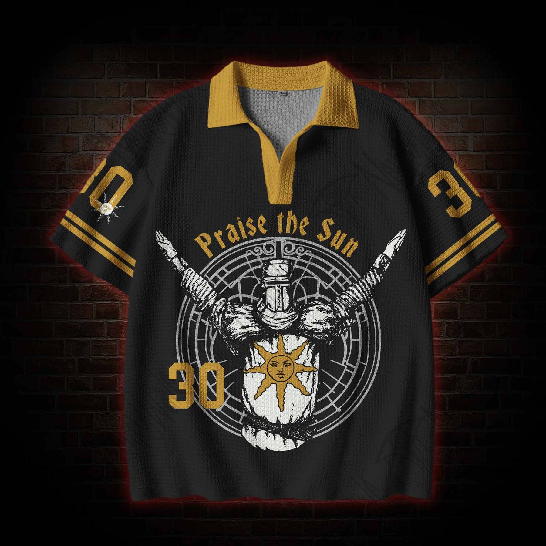 Praise The Sun Crochet Knit Polo Shirt