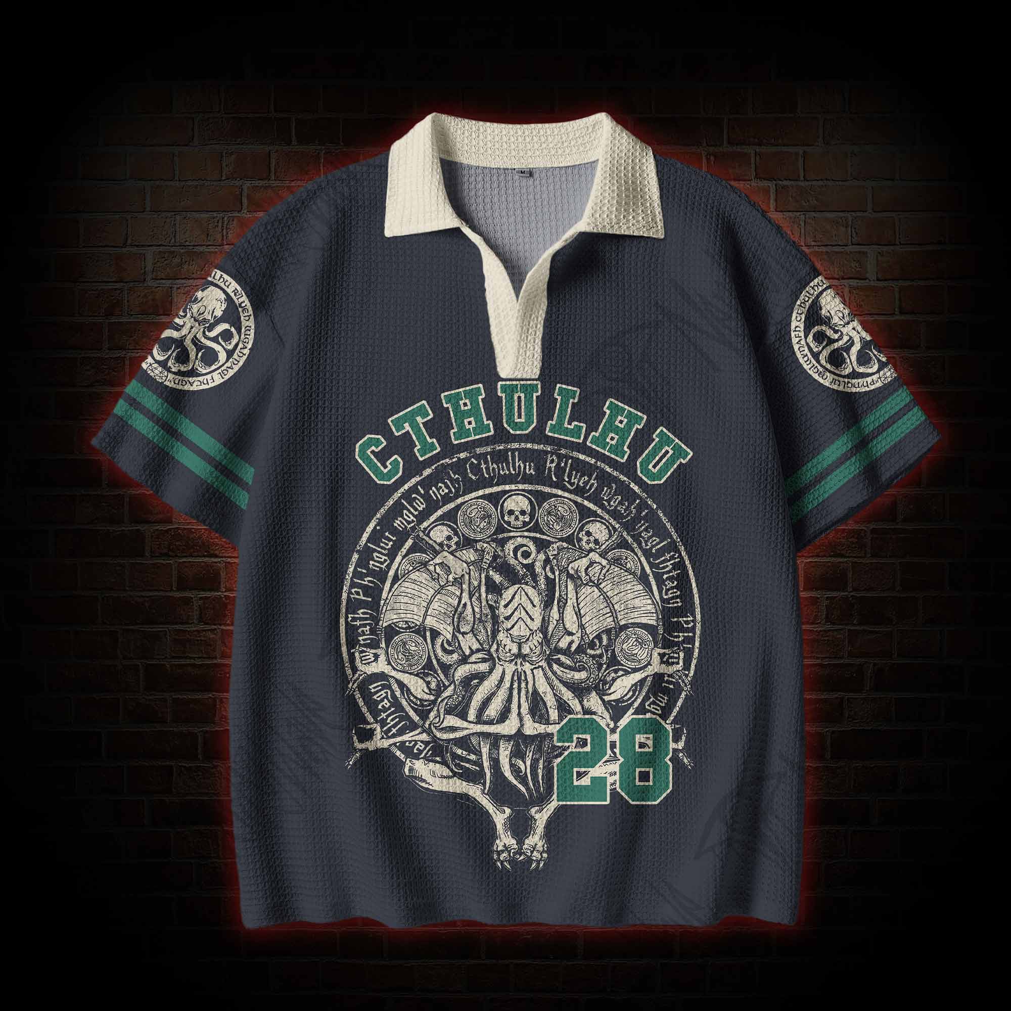 Cthulhu Crochet Knit Polo Shirt