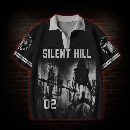 The Silent is Broken Crochet Knit Polo Shirt