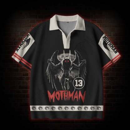 Mothman Legend Crochet Knit Polo Shirt