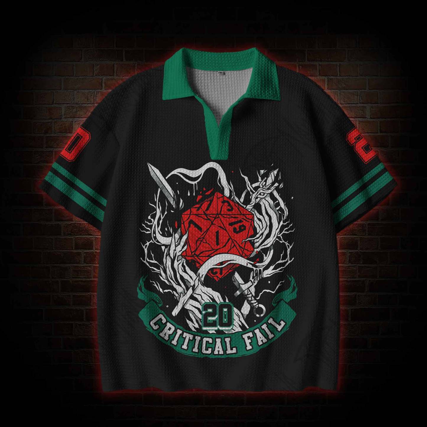 Critical Horror Crochet Knit Polo Shirt