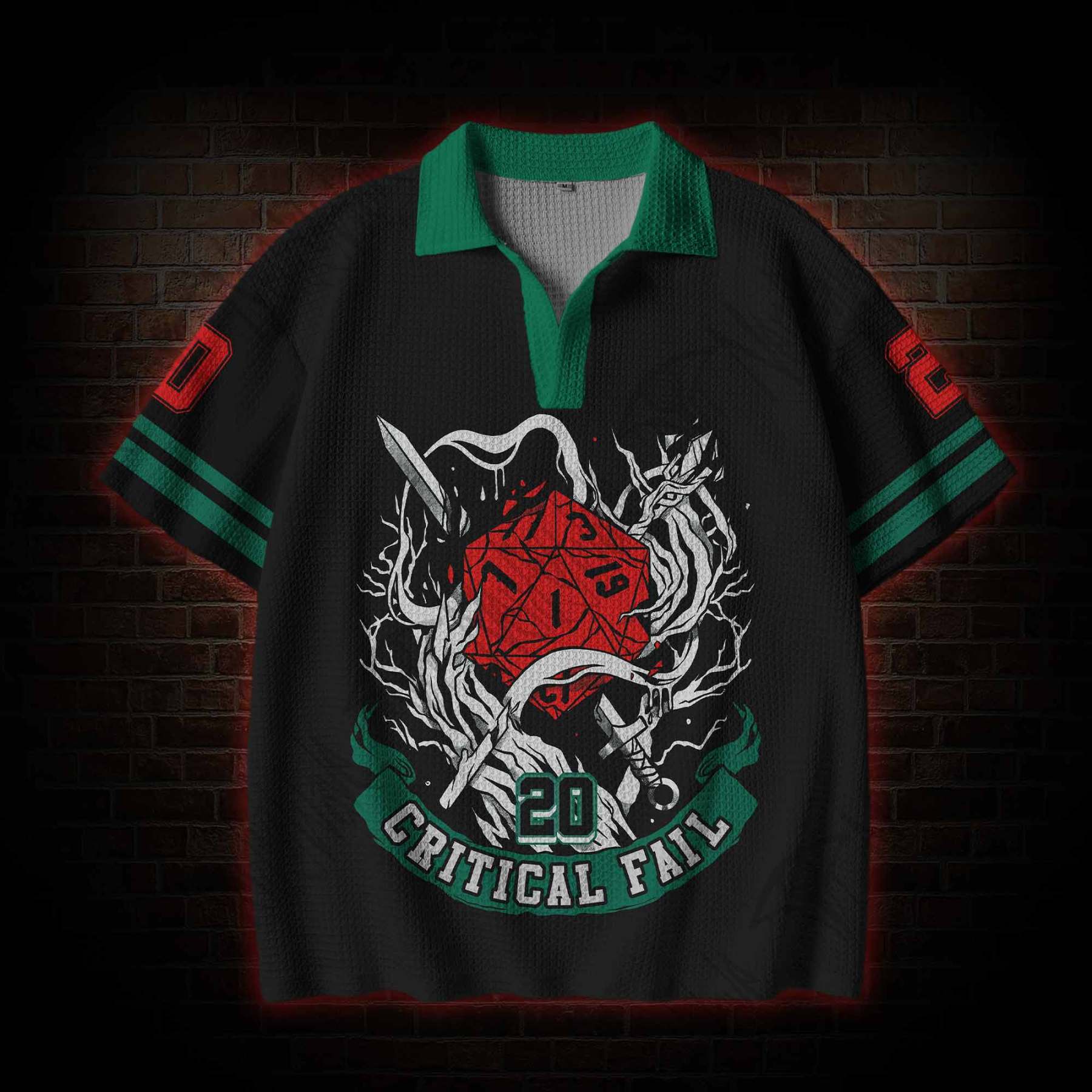 Critical Horror Crochet Knit Polo Shirt
