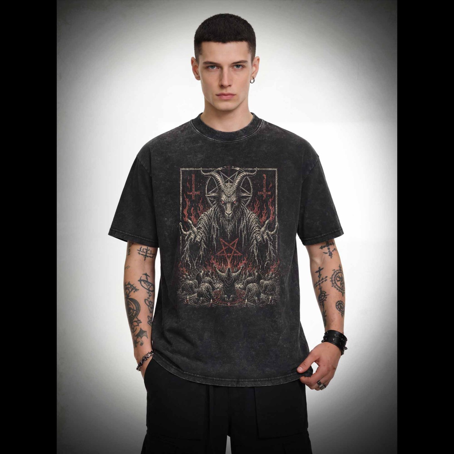 Baphomet Aesthetic  Washed T-shirt