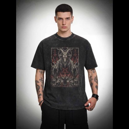 Baphomet Aesthetic  Washed T-shirt