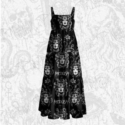 Medusa Floral Wide Straps Maxi Dress