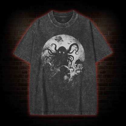 Old God Cthulhu Washed T-shirt