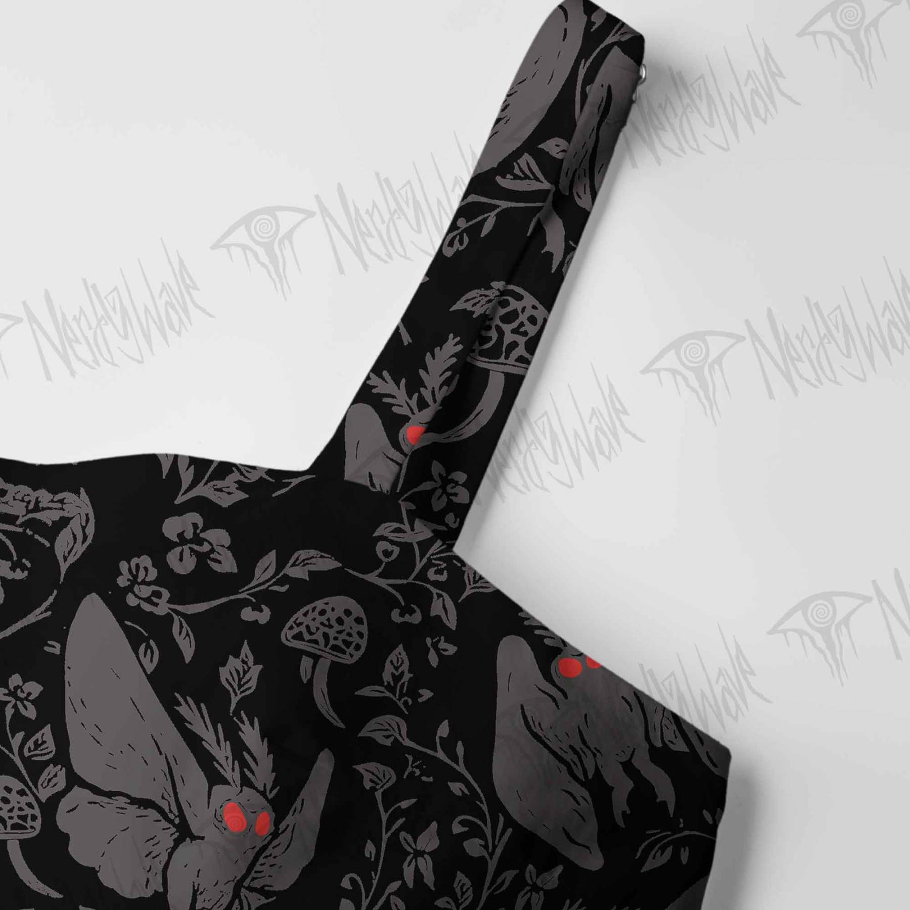 Mothman in the Jungle Cotton Wide Straps Maxi Dress