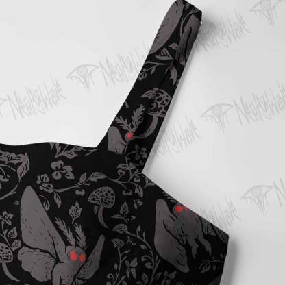 Mothman in the Jungle Cotton Wide Straps Maxi Dress