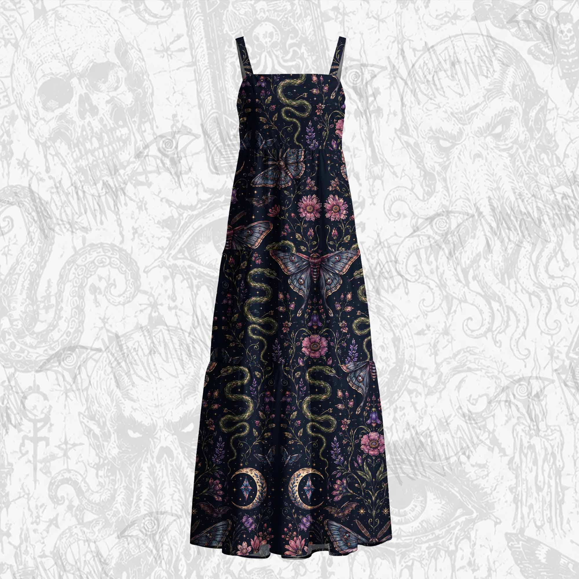 Moth and Botanical Cotton Wide Straps Maxi Dress