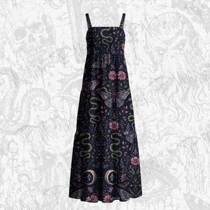 Moth and Botanical Cotton Wide Straps Maxi Dress