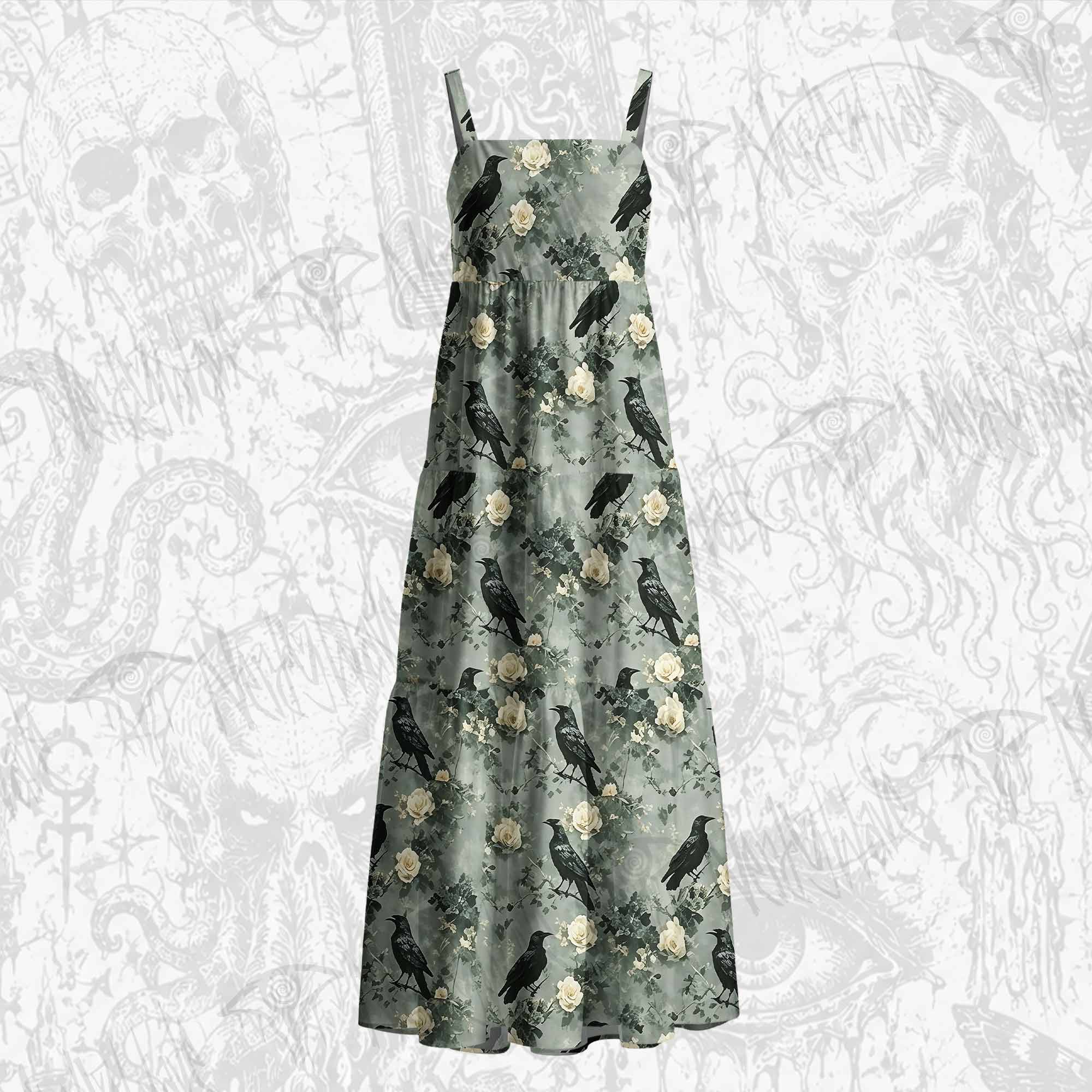 Raven's Requiem Cotton Wide Straps Maxi Dress