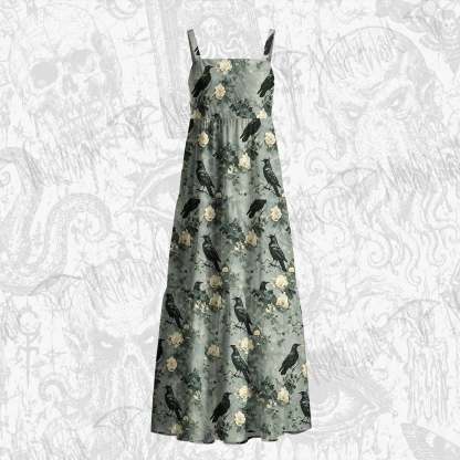 Raven's Requiem Cotton Wide Straps Maxi Dress