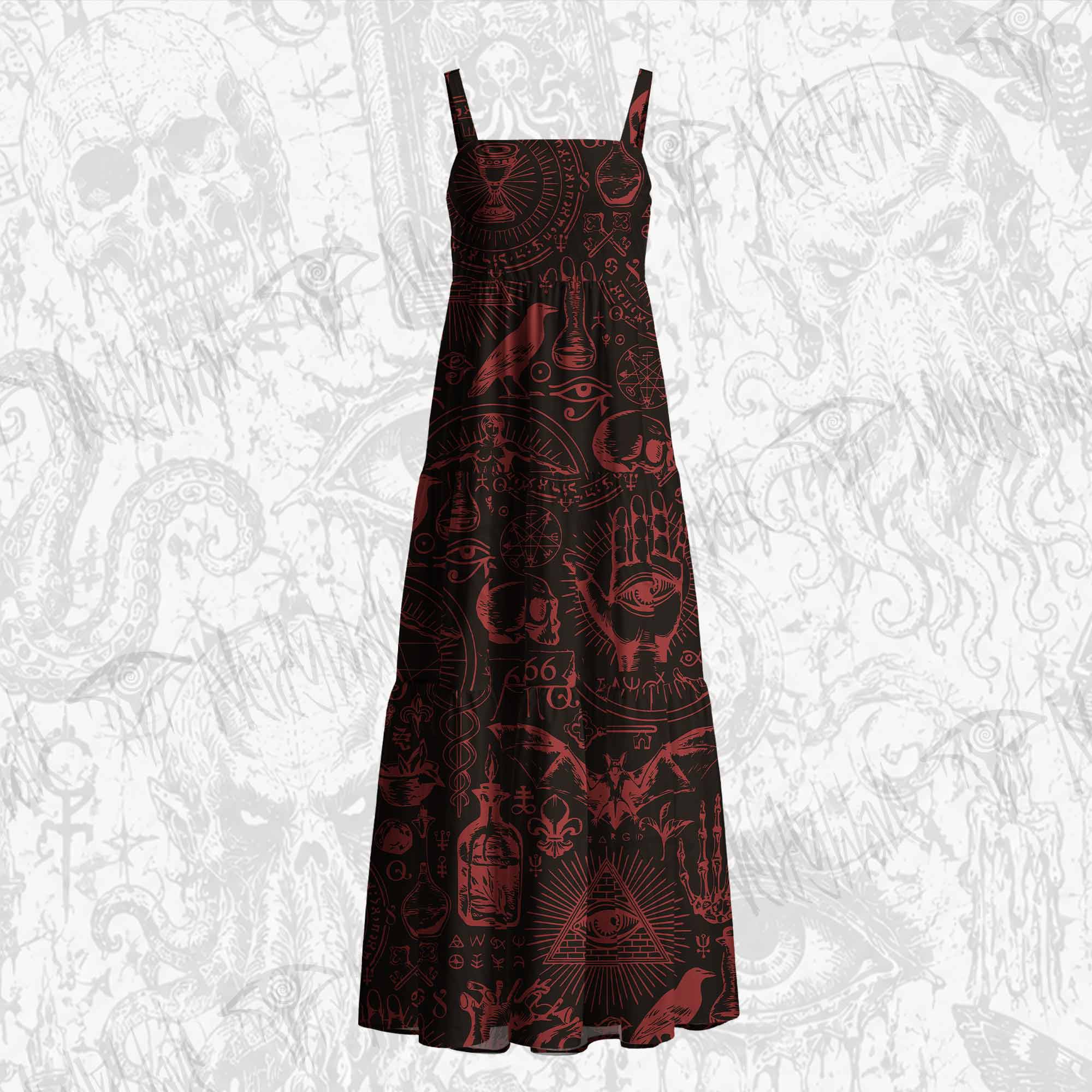 Occultism Cotton Wide Straps Maxi Dress