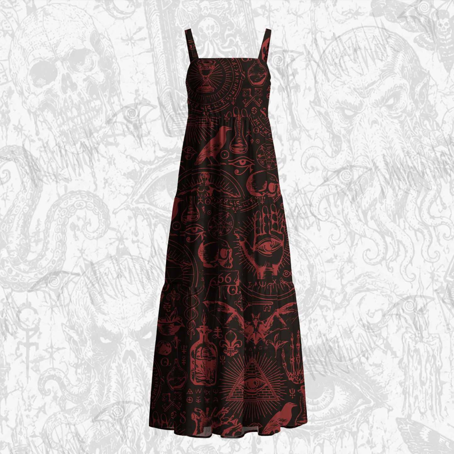 Occultism Cotton Wide Straps Maxi Dress