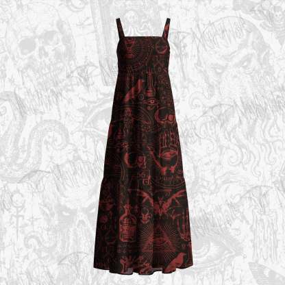 Occultism Cotton Wide Straps Maxi Dress