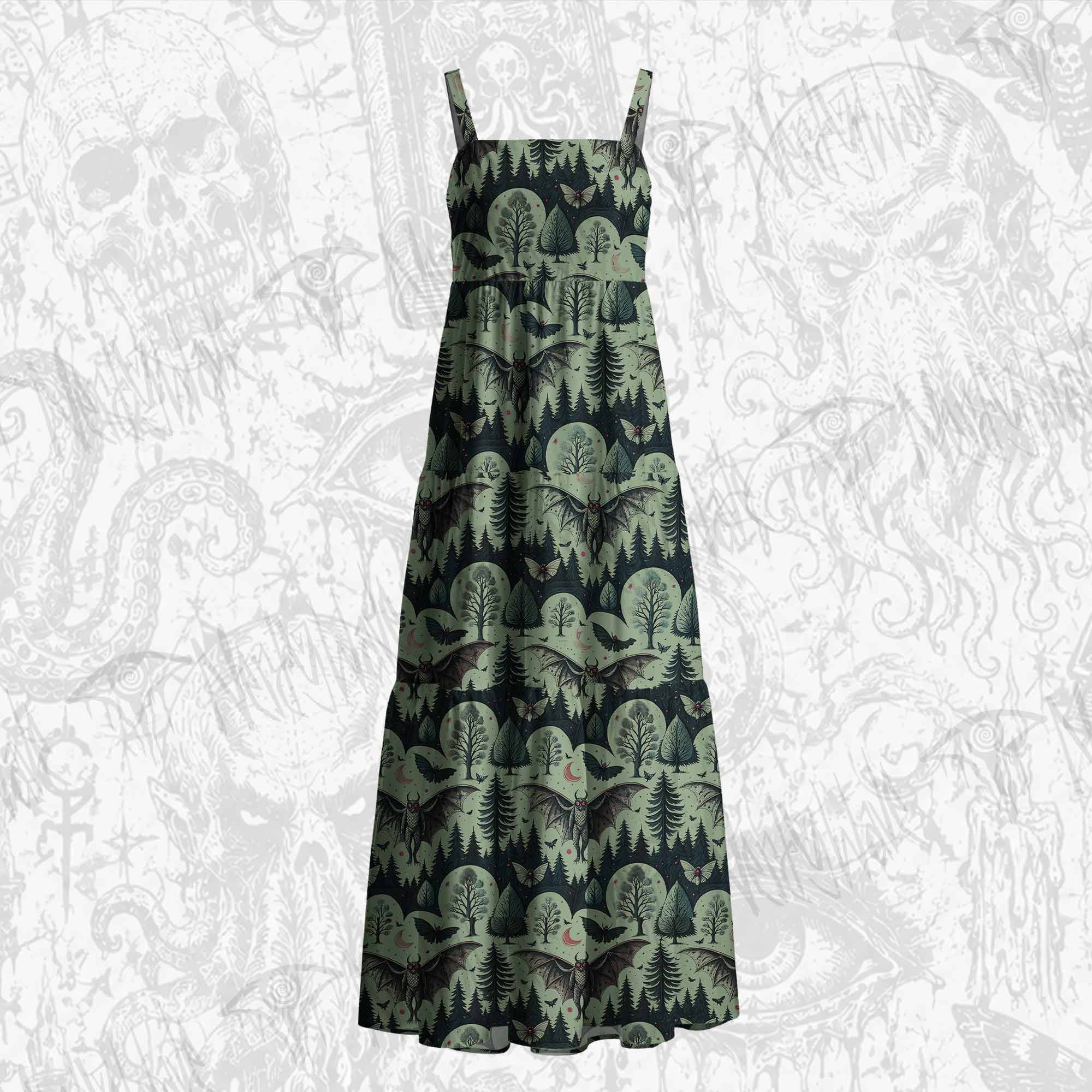 Home of the Mothman Cotton Wide Straps Maxi Dress