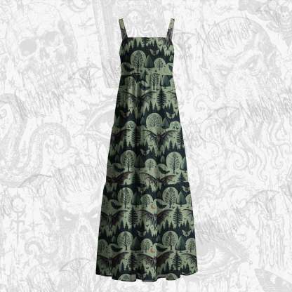 Home of the Mothman Cotton Wide Straps Maxi Dress