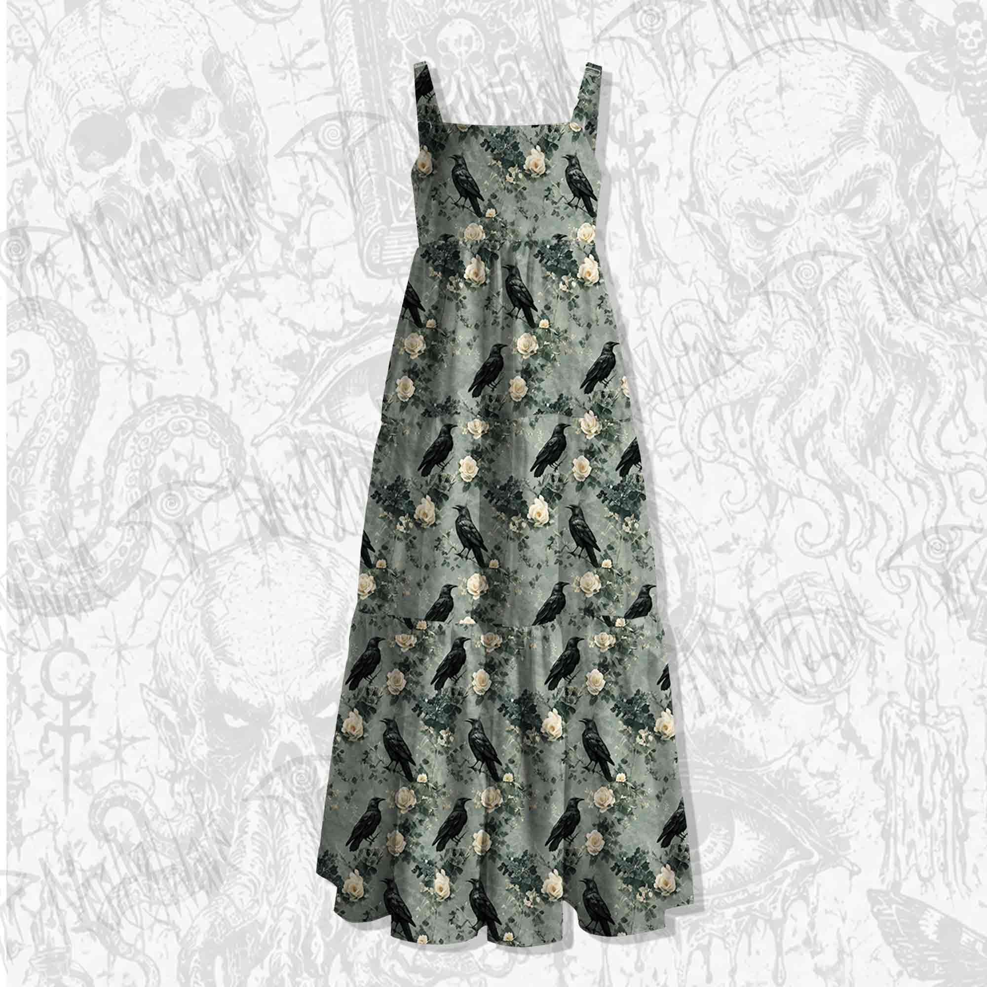 Raven's Requiem Wide Straps Maxi Dress