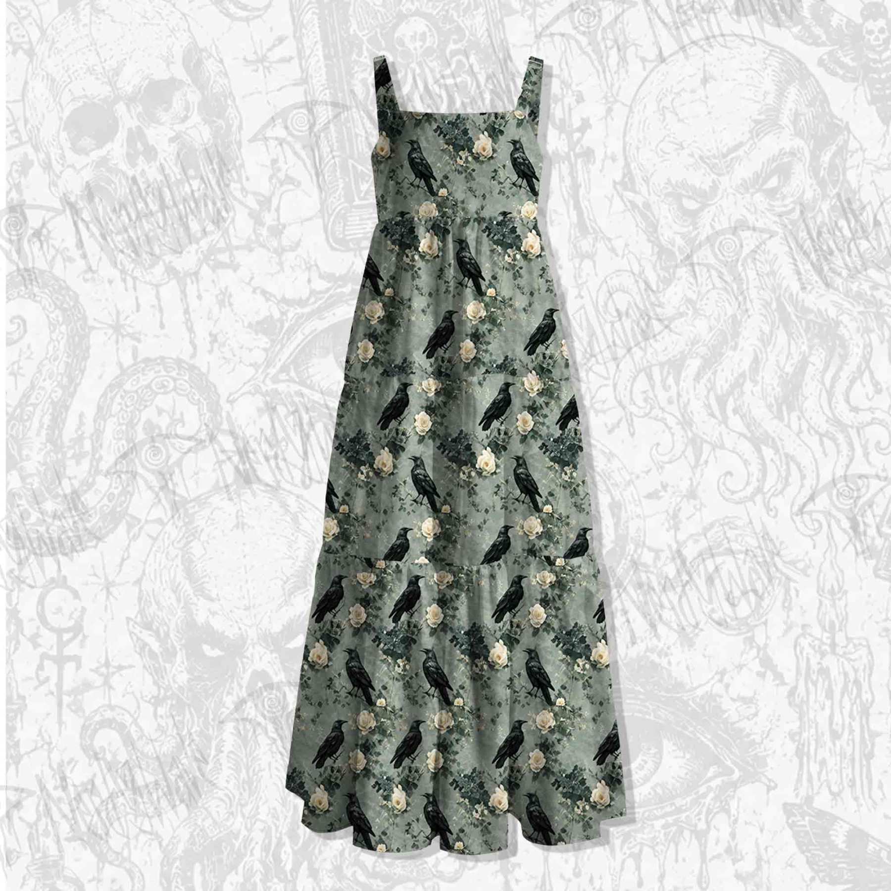 Raven's Requiem Wide Straps Maxi Dress