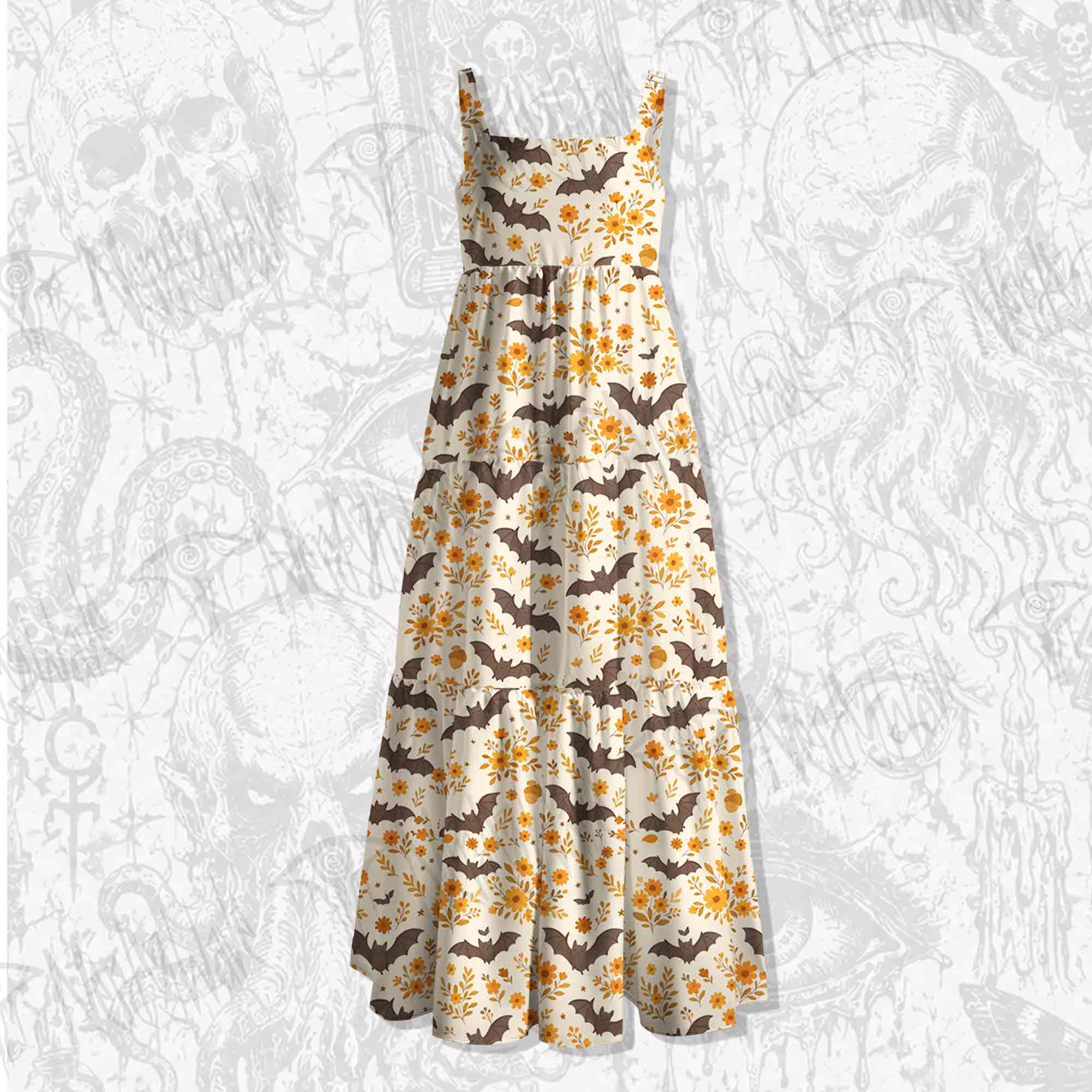 Batty Botanical Wide Straps Maxi Dress
