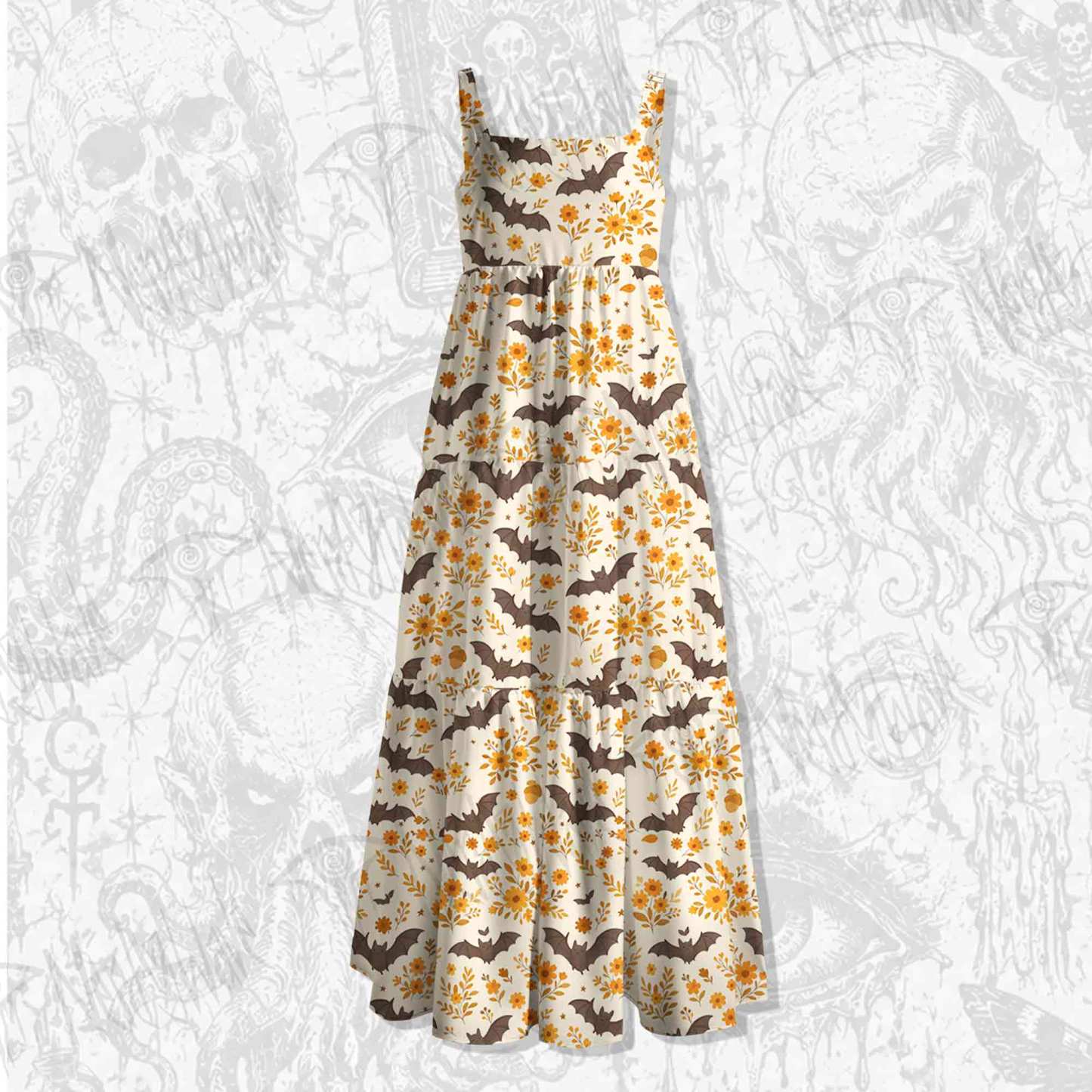 Batty Botanical Wide Straps Maxi Dress