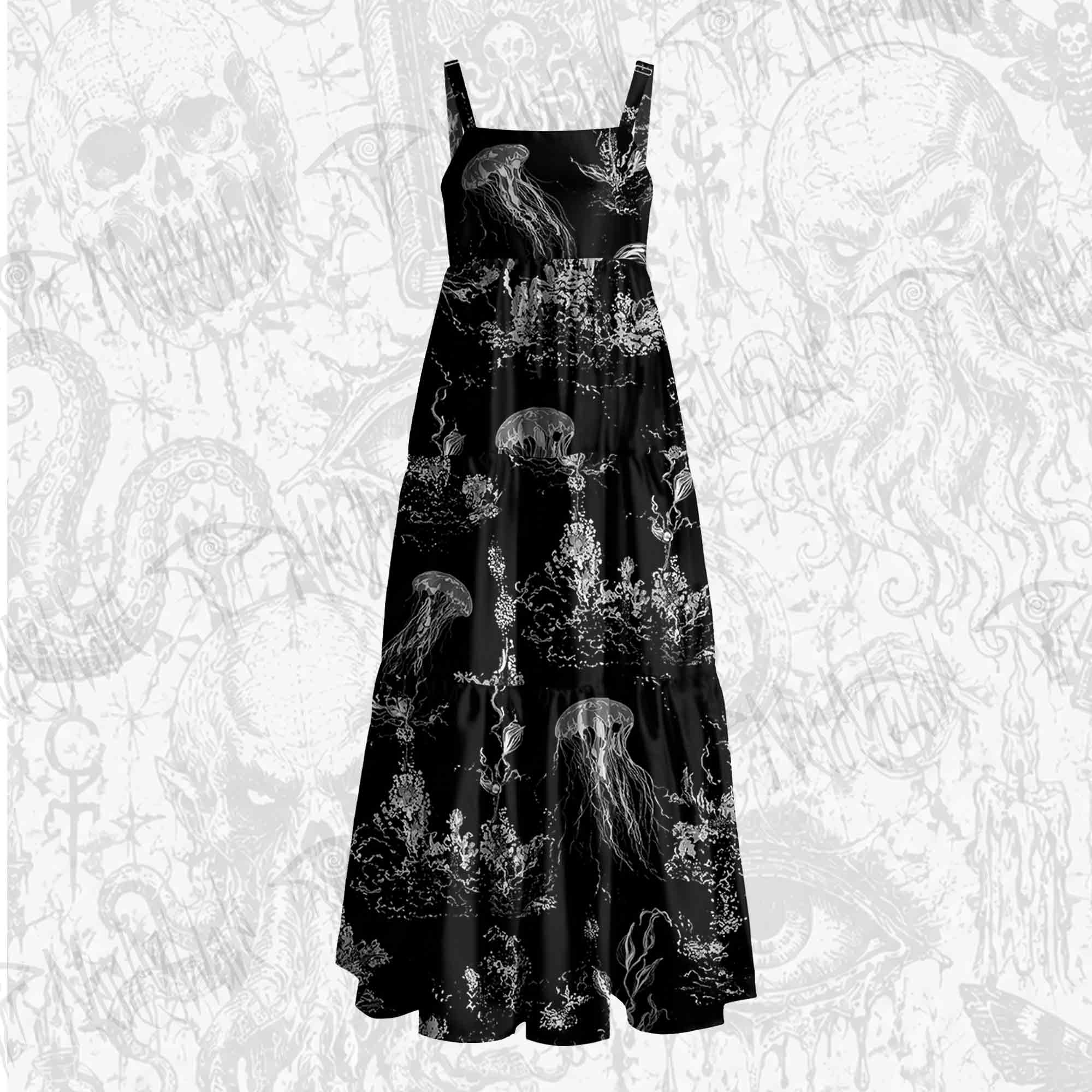 Jellyfish Vintage Wide Straps Maxi Dress