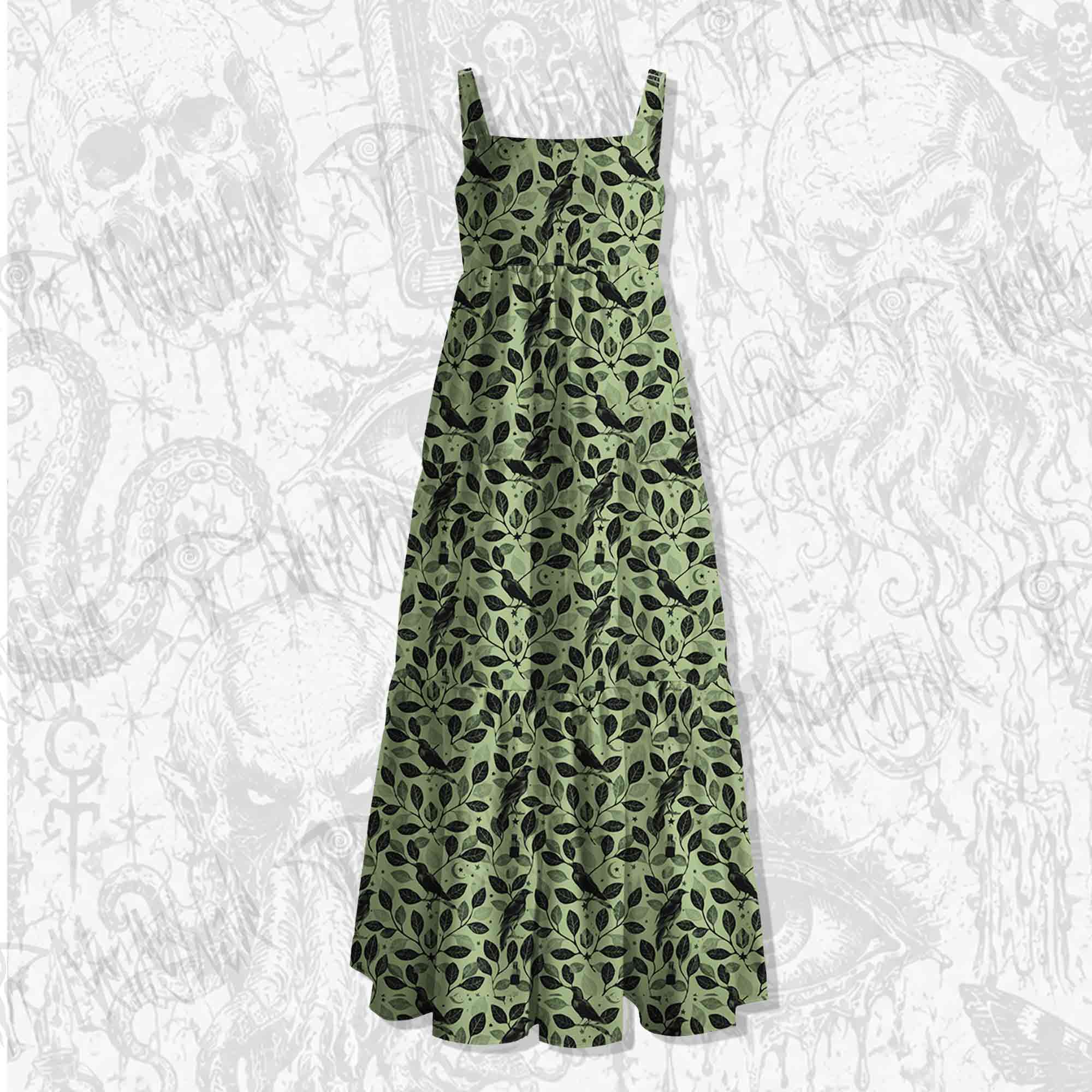 Prophetic Ravens Wide Straps Maxi Dress