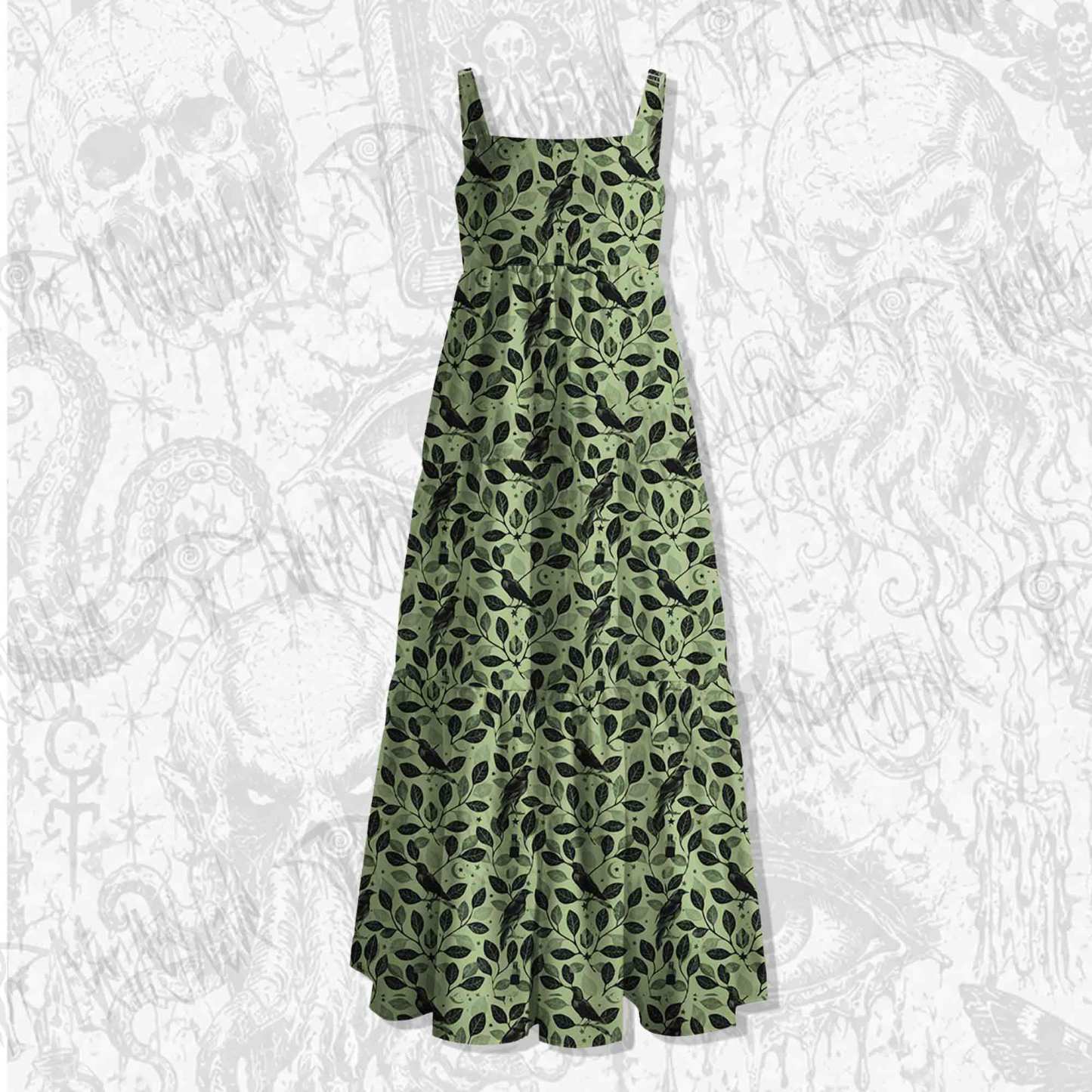 Prophetic Ravens Wide Straps Maxi Dress