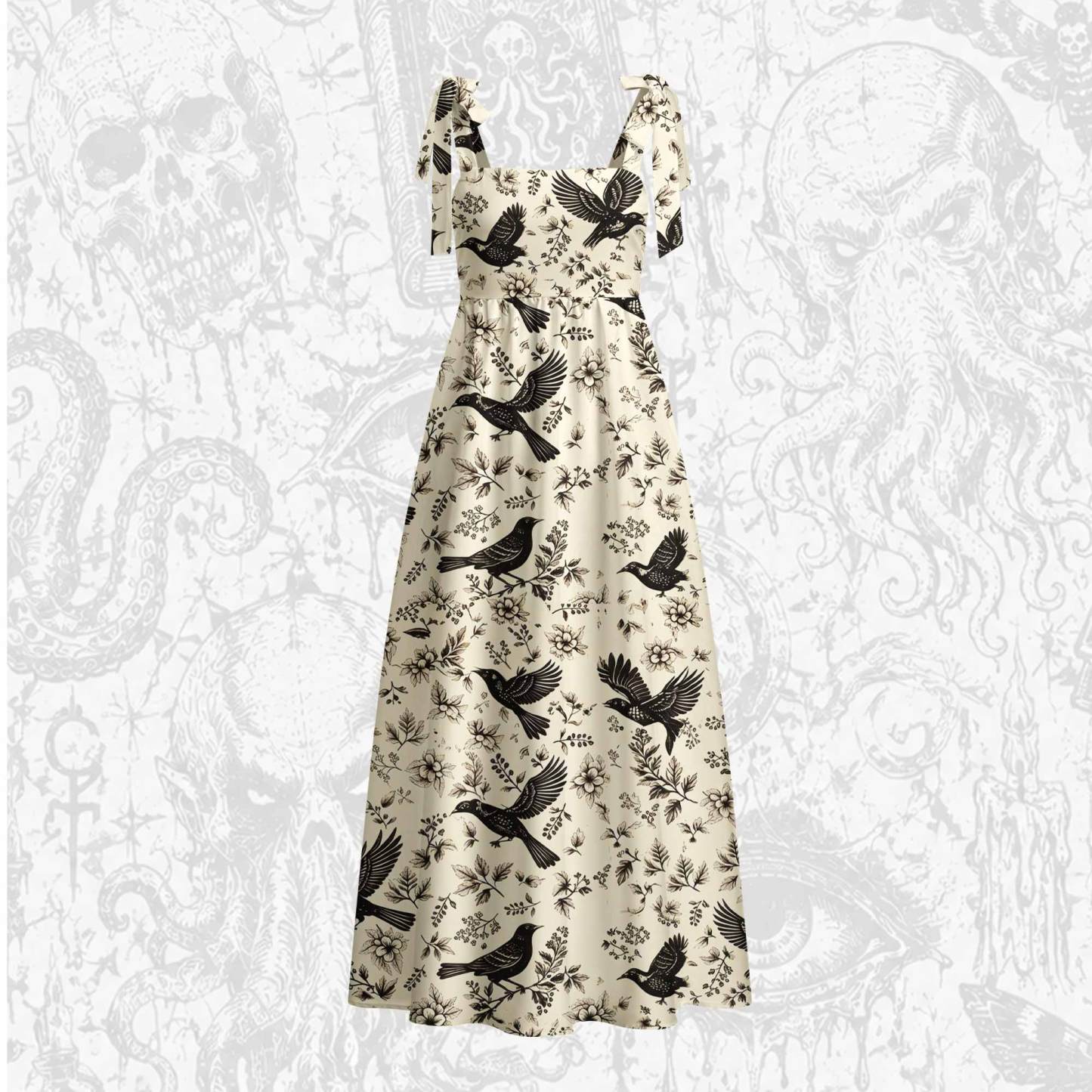 Raven's Meadow Tie Shoulder Maxi Dress