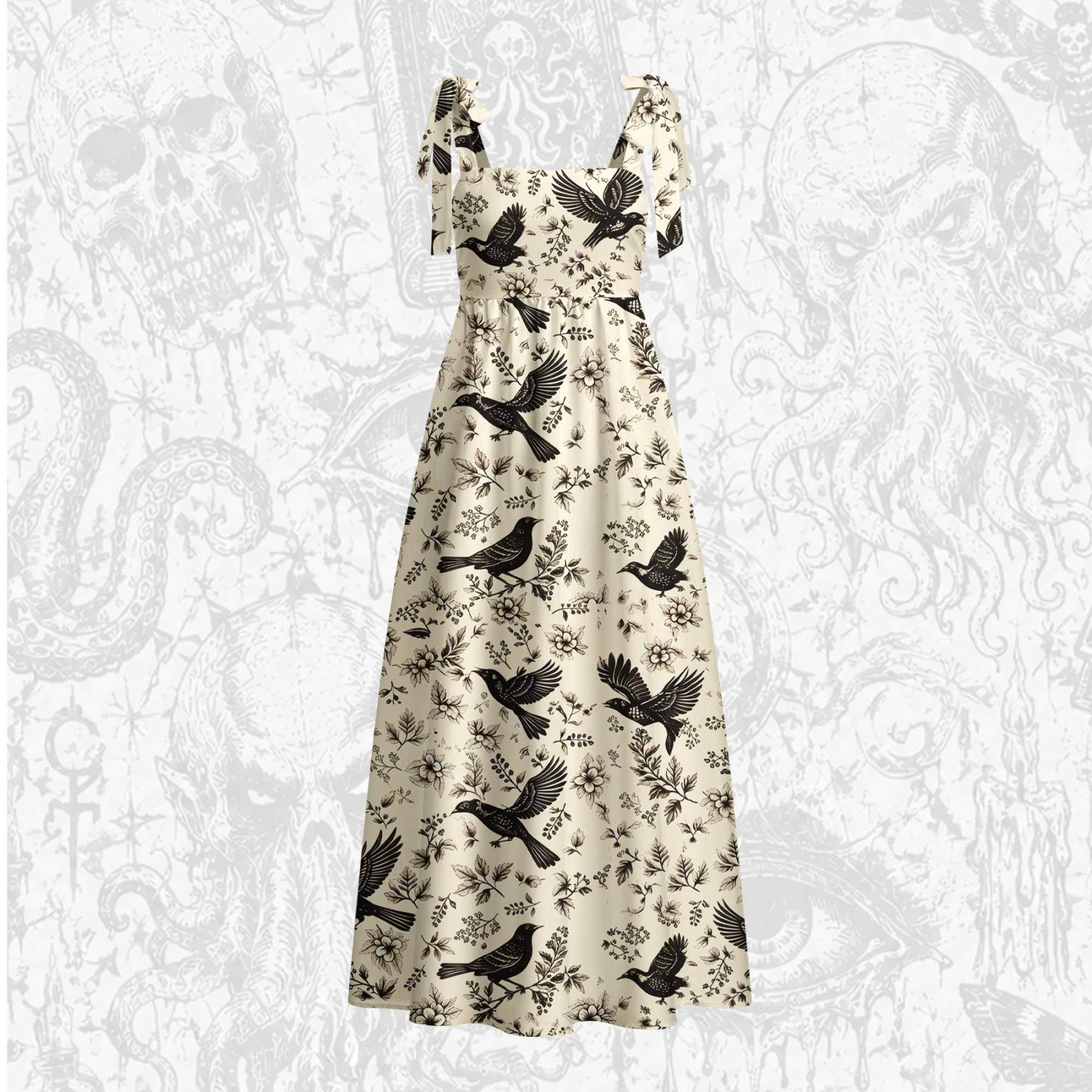 Raven's Meadow Tie Shoulder Maxi Dress