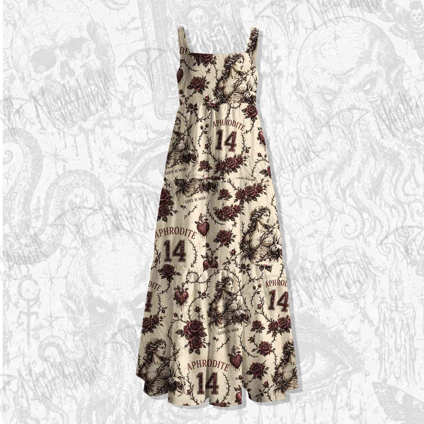 Love is War Wide Straps Maxi Dress