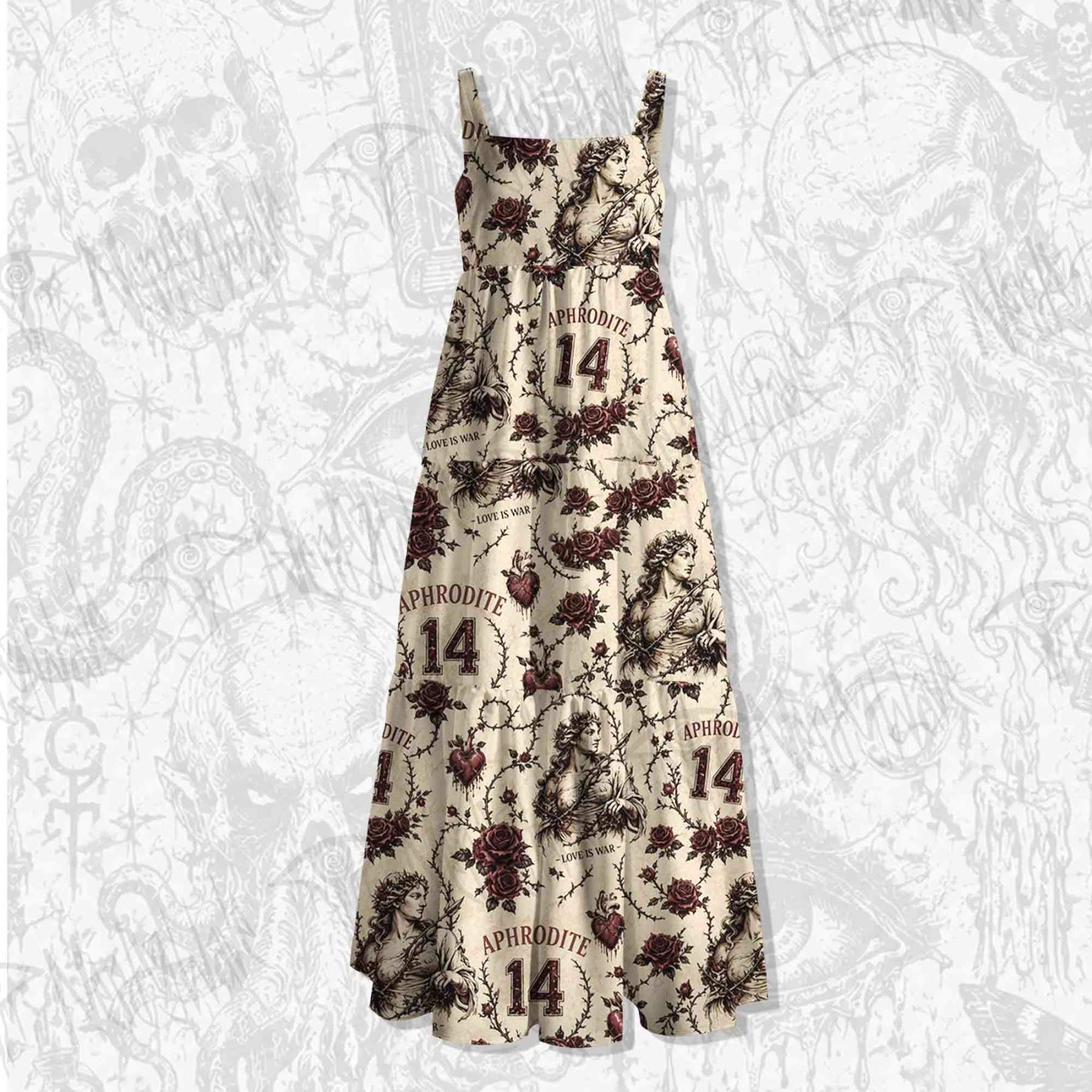 Love is War Wide Straps Maxi Dress