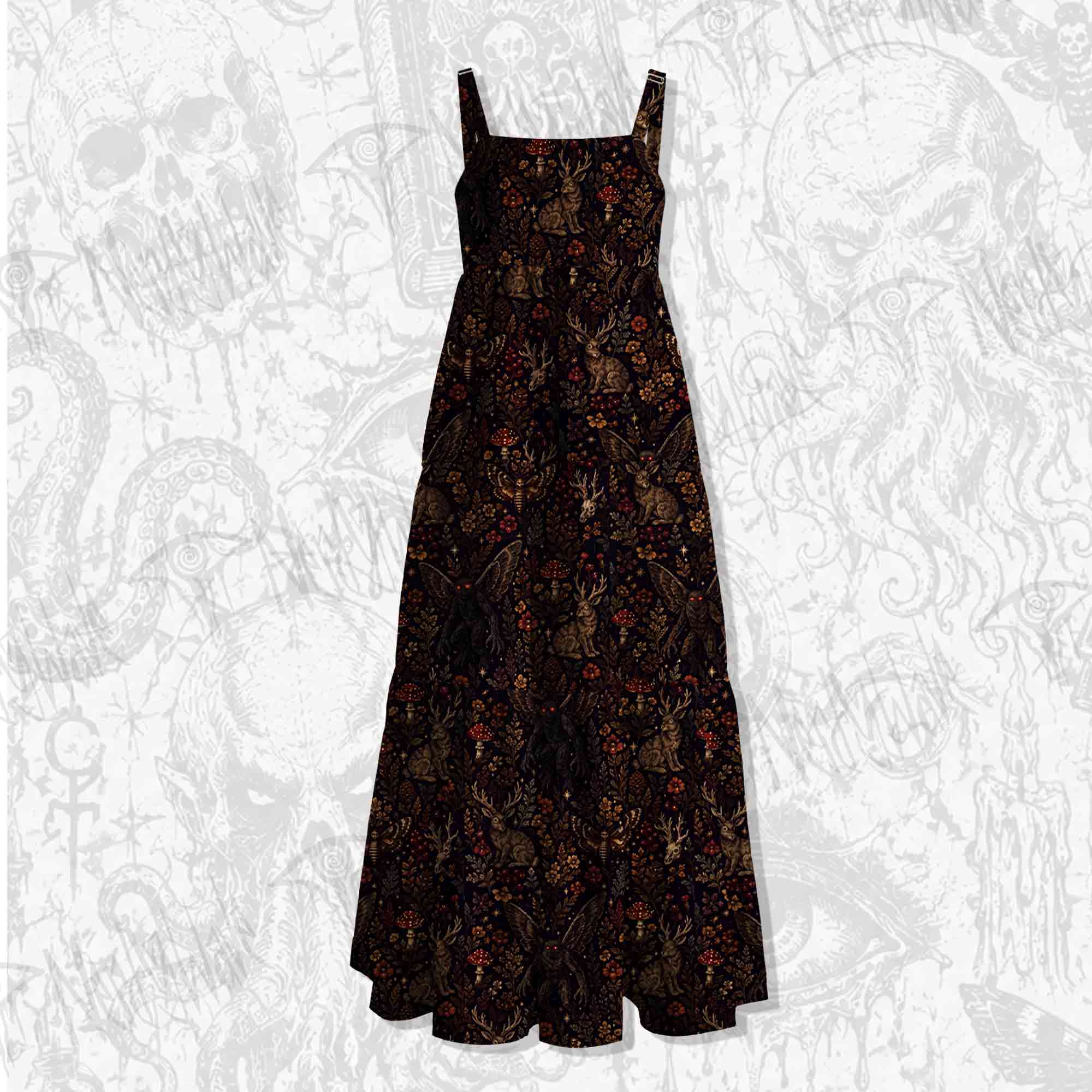 Cryptid Floral Mushroom Wide Straps Maxi Dress