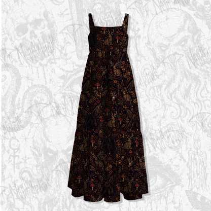 Cryptid Floral Mushroom Wide Straps Maxi Dress