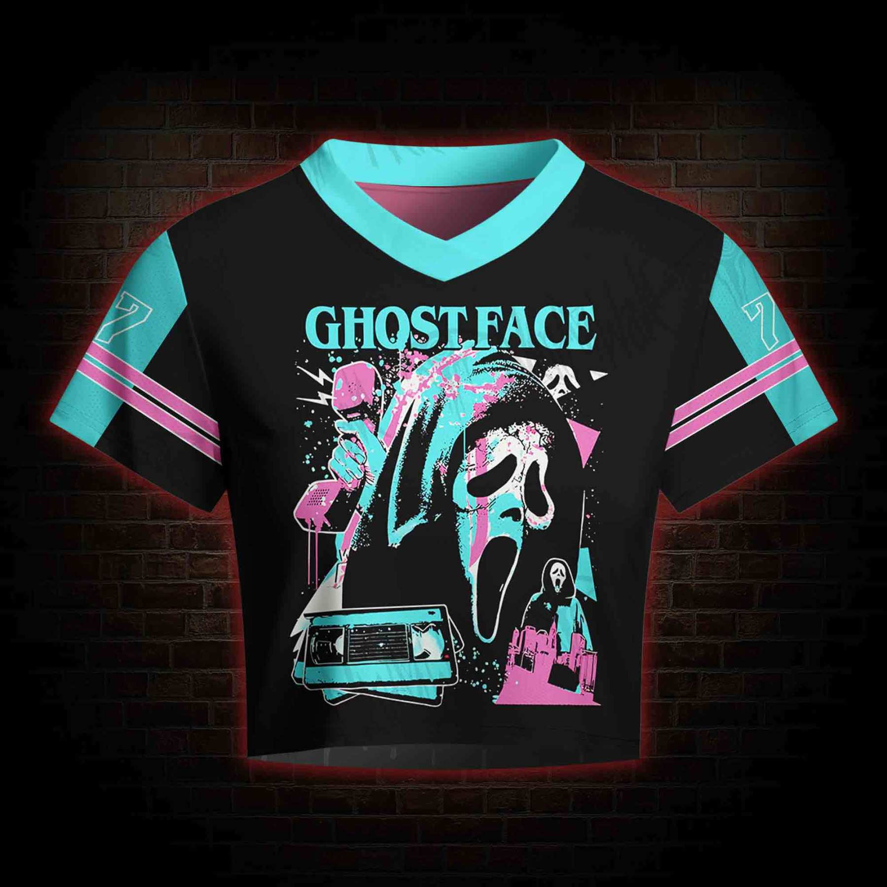 What's Your Favortie Scary Movie? Horror Women's Cropped Mesh Jersey