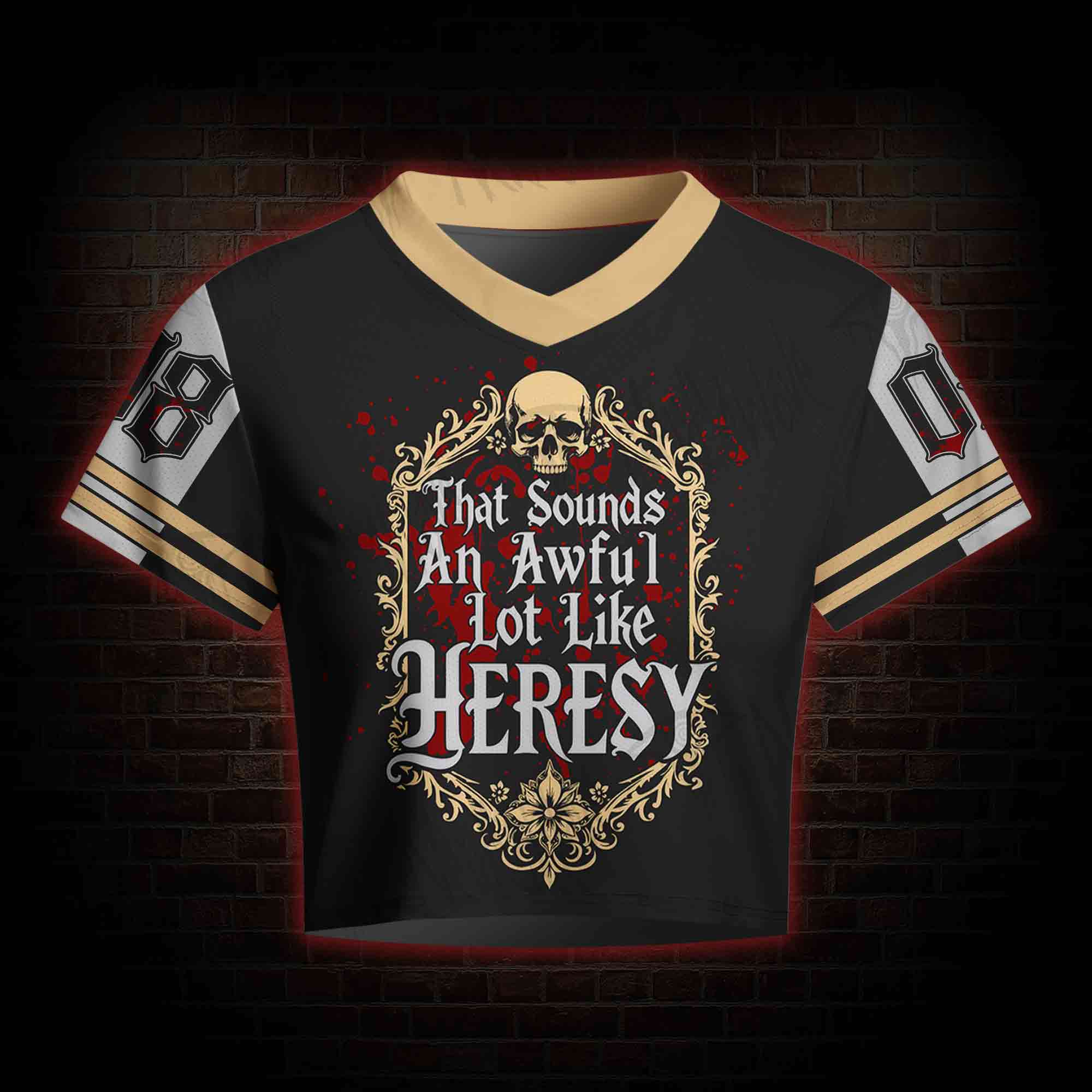That Sounds an Awful Lot Like Heresy Women's Cropped Mesh Jersey
